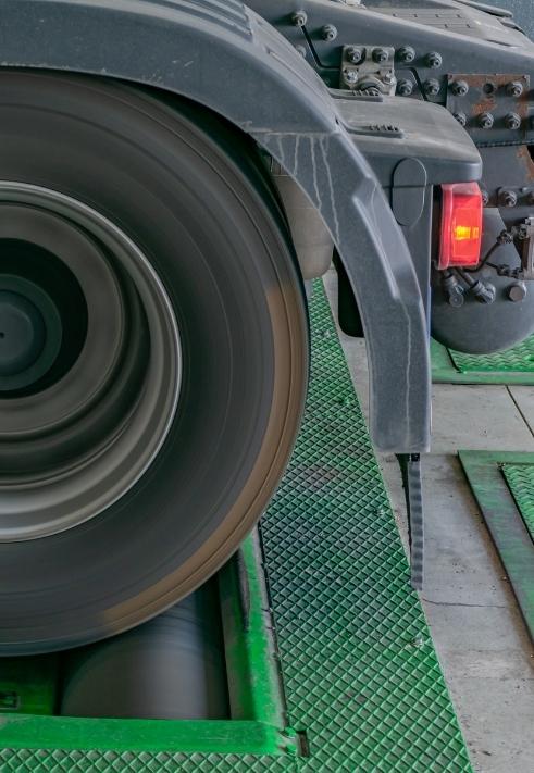 Tachograph rolling road